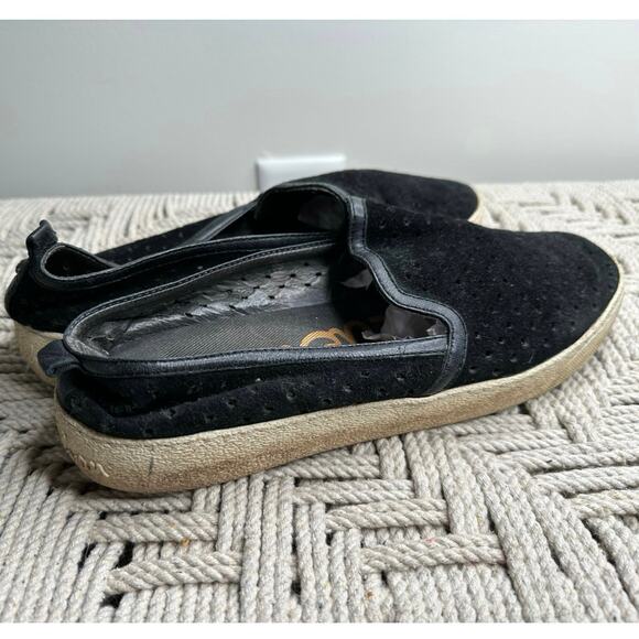 Sam Edelman: Black Suede Slip On Sneakers - Picture 3 of 7